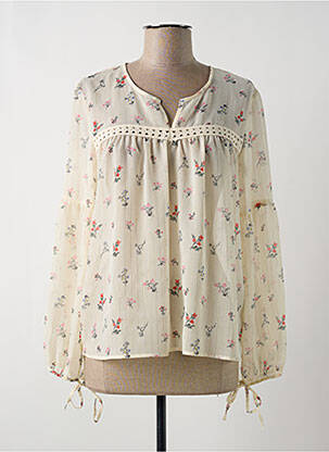 Blouse légère et transparente manches longues beige C'EST BEAU LA VIE femme
