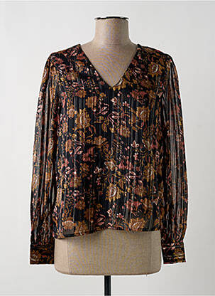 Blouse imprimé fleurs manches longues noir VERO MODA femme