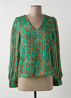 Blouse légère et transparente manches longues vert VERO MODA femme