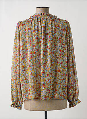 Blouse légère et transparente manches longues jaune Y'COO femme