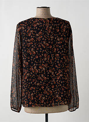 Blouse légère et transparente manches longues noir PAUSE CAFE femme