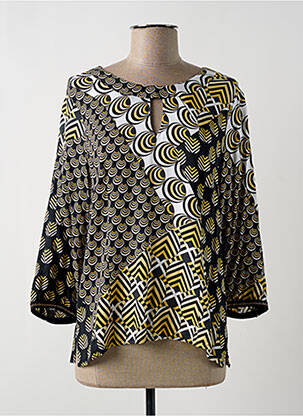 Blouse tissage popeline manches 3/4 noir PAUSE CAFE femme
