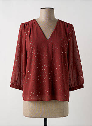 Blouse légère et transparente manches 3/4 rouge VERO MODA femme