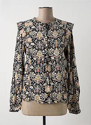 Blouse imprimé fleurs manches longues noir GARCIA femme
