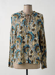 Blouse imprimé fantaisie manches longues beige GEISHA femme