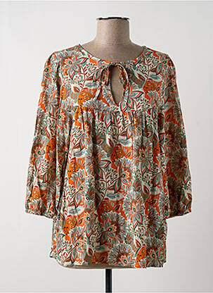 Blouse imprimé fleurs manches 3/4 orange GEISHA femme