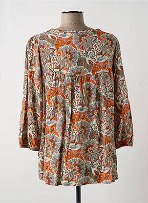 Blouse imprimé fleurs manches 3/4 orange GEISHA femme