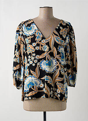 Blouse imprimé fleurs manches 3/4 noir VERO MODA femme