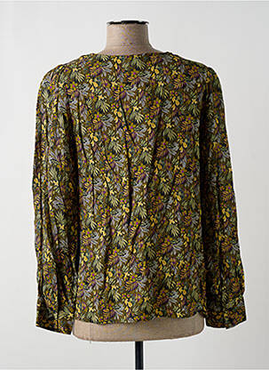 Blouse tissage popeline manches longues vert C'EST BEAU LA VIE femme