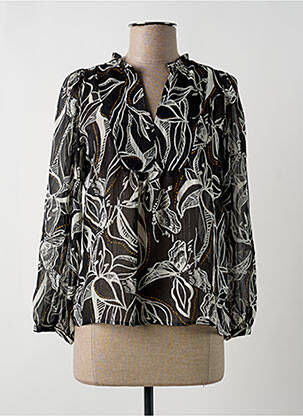 Blouse légère et transparente manches longues noir LOLA ESPELETA femme