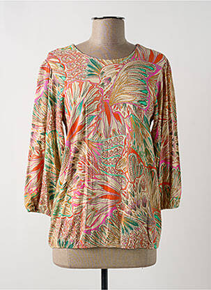 Top tissage jersey manches 3/4 beige GEISHA femme