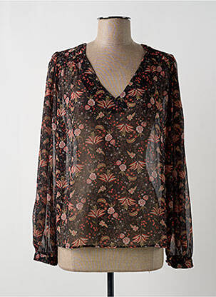 Blouse légère et transparente manches longues noir C'EST BEAU LA VIE femme