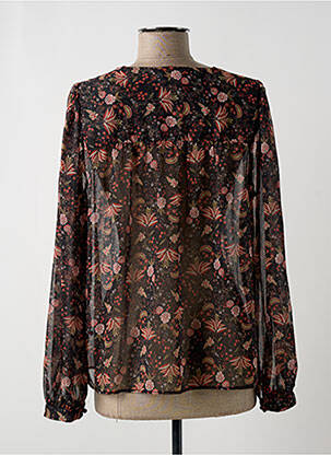 Blouse légère et transparente manches longues noir C'EST BEAU LA VIE femme
