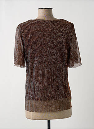 Top coupe fluide manches courtes marron VERO MODA femme