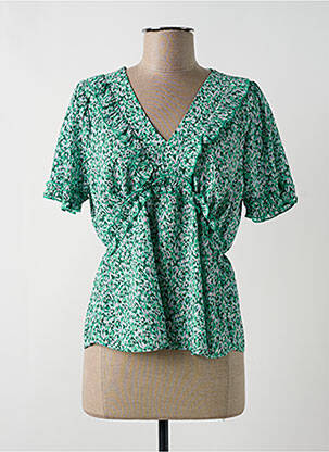 Blouse imprimé fantaisie manches courtes vert VERO MODA femme