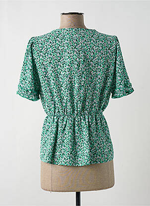 Blouse imprimé fantaisie manches courtes vert VERO MODA femme