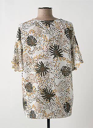 Blouse tissage popeline manches courtes beige DIANE LAURY femme