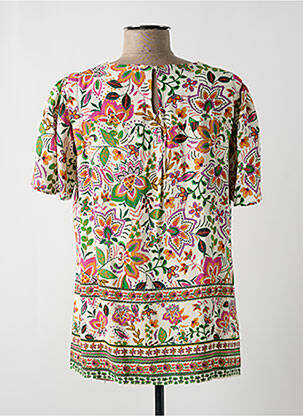 Blouse imprimé fleurs manches courtes beige JULIE GUERLANDE femme