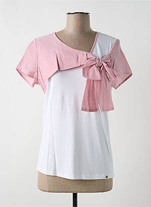 Top stretch manches courtes blanc RINASCIMENTO femme