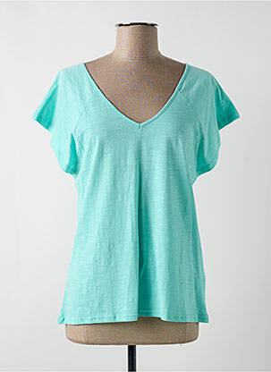 T-shirt coupe droite manches courtes bleu ÉTYMOLOGIE femme