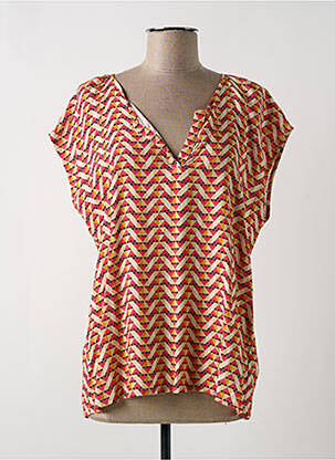 Blouse tissage popeline manches courtes beige LE PETIT BAIGNEUR femme