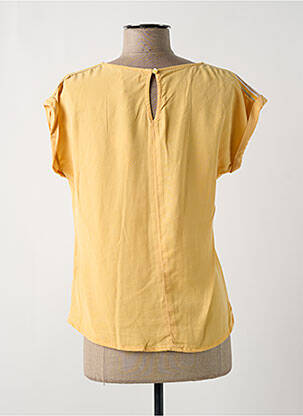 Blouse fermeture boutonnée au dos manches courtes jaune KANOPE femme