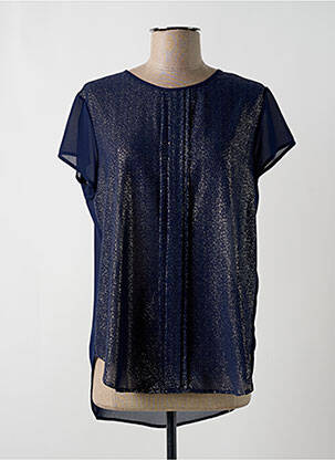 Blouse légère et transparente manches courtes bleu EDAS femme