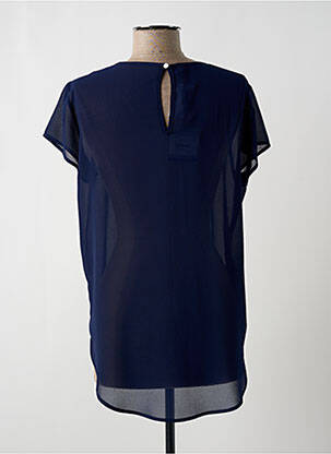 Blouse légère et transparente manches courtes bleu EDAS femme