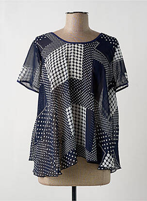 Blouse manches courtes manches courtes bleu AKELA KEY femme