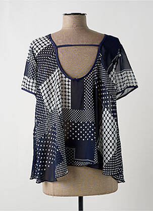 Blouse manches courtes manches courtes bleu AKELA KEY femme