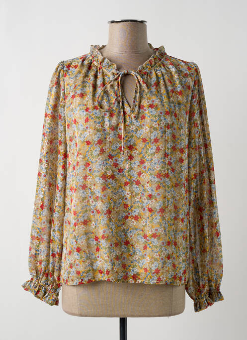 Blouse imprimé fleurs manches longues jaune Y'COO femme