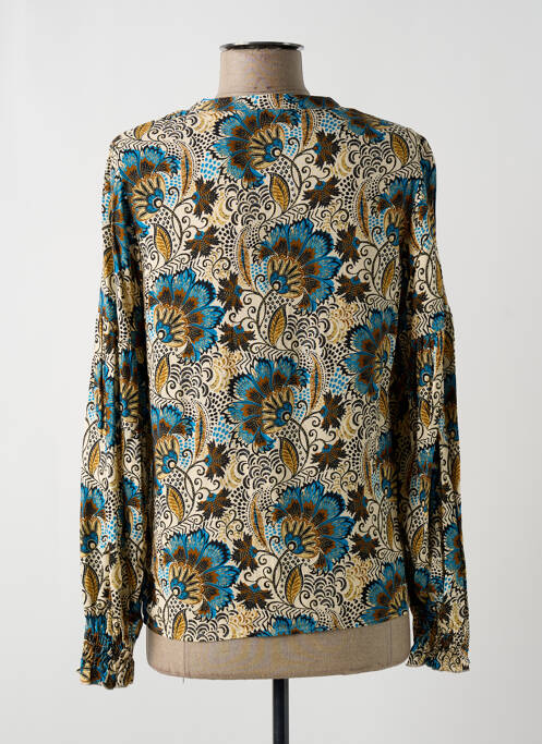 Blouse imprimé fantaisie manches longues beige GEISHA femme
