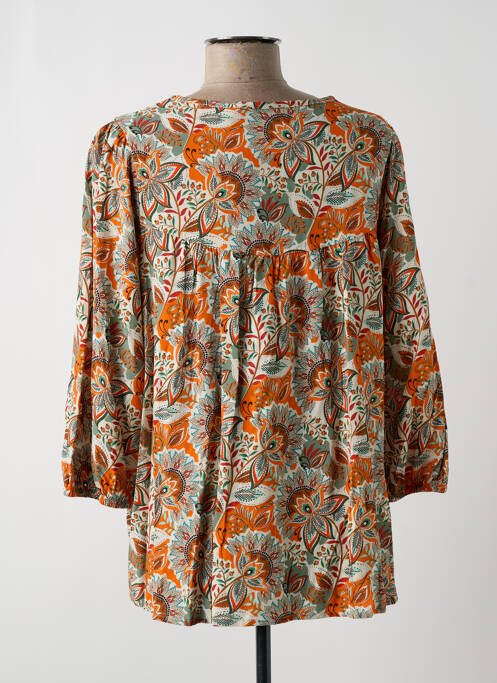Blouse imprimé fleurs manches 3/4 orange GEISHA femme