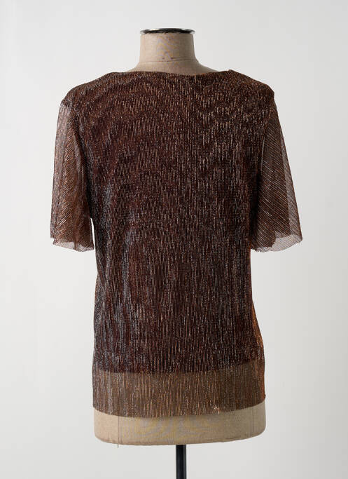 Top coupe fluide manches courtes marron VERO MODA femme