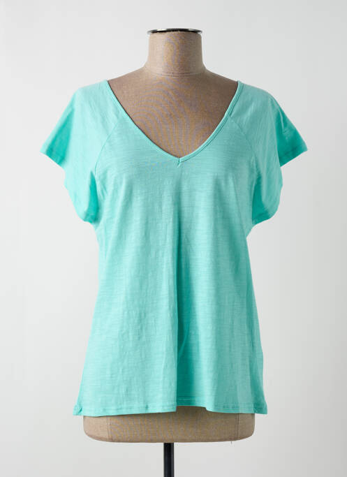 T-shirt coupe droite manches courtes bleu ÉTYMOLOGIE femme