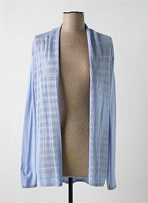Gilet manches longues col châle bleu SEASON femme