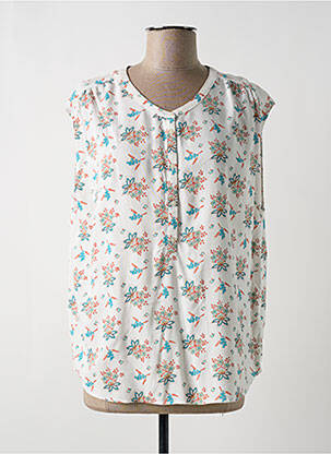 Blouse tissage popeline manches courtes beige C'EST BEAU LA VIE femme