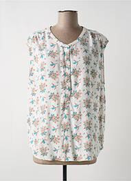 Blouse imprimé fleurs manches courtes beige C'EST BEAU LA VIE femme