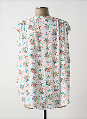 Blouse tissage popeline manches courtes beige C'EST BEAU LA VIE femme