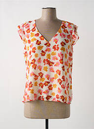 Blouse légère et transparente manches courtes jaune VERO MODA femme