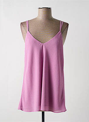 Top tissage crêpe fines bretelles rose EDAS femme