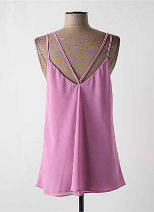 Top tissage crêpe fines bretelles rose EDAS femme