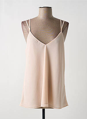 Top tissage crêpe fines bretelles rose clair EDAS femme