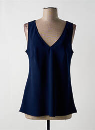 Top coupe cintrée sans manche bleu EDAS femme