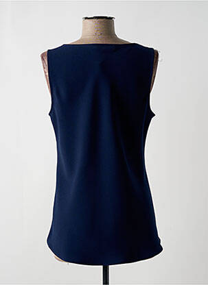 Top coupe cintrée sans manche bleu EDAS femme