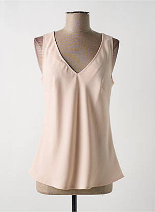 Top tissage crêpe sans manche rose EDAS femme