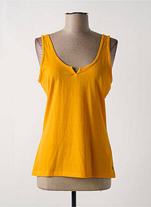 T-shirt col v fines bretelles orange GARCIA femme