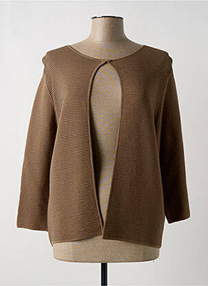 Gilet manches longues col rond marron BLUOTRE femme