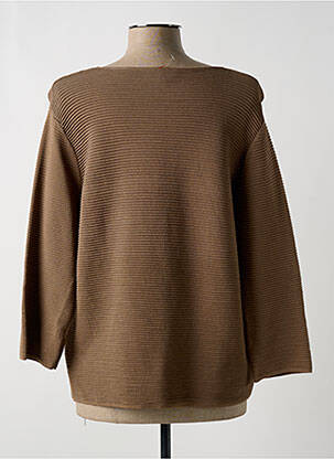 Gilet manches longues col rond marron BLUOTRE femme