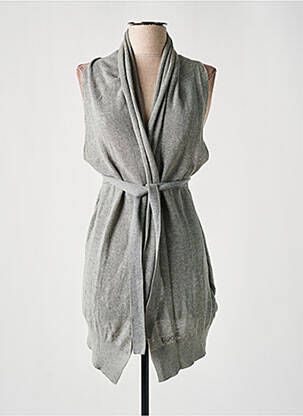 Gilet sans manche col châle gris KAPORAL femme